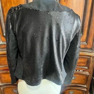 Anthropologie black sequined jacket